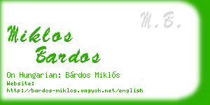 miklos bardos business card