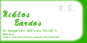 miklos bardos business card